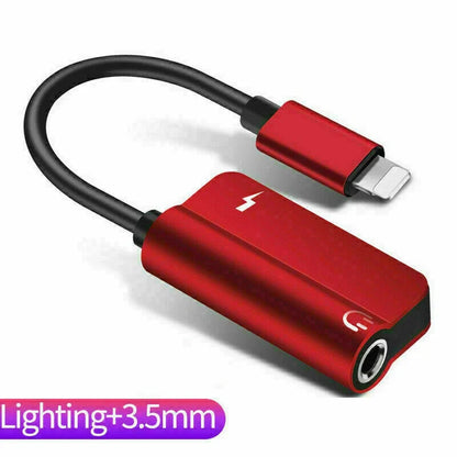 3.5mm Headphone Jack AUX Splitter Adapter and Charger For iPhone 12 11 XS X 8 7