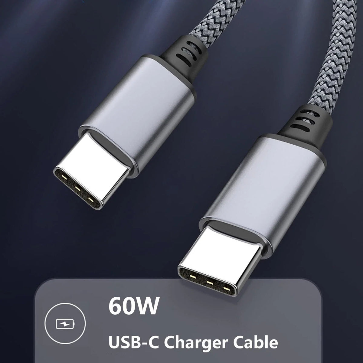 60W USB-C to USB-C Cable Fast Charger lot PD Nylon Cord iPhone 16 15 Pro Samsung