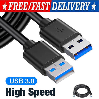 USB 3.0 A Male to A Male Cable Data Transfer Super Speed Power Charger Metal LOT