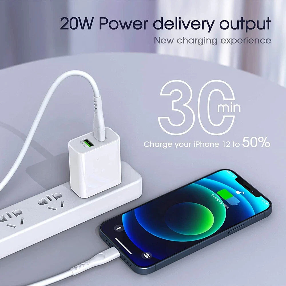 For iPhone 15 16 13 11 20W Fast Charger Block USB Type C Wall Power Adapter Lot