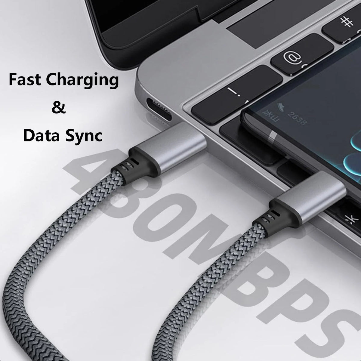 60W USB-C to USB-C Cable Fast Charger lot PD Nylon Cord iPhone 16 15 Pro Samsung