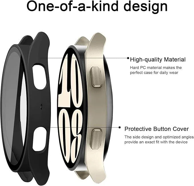 Samsung Galaxy Watch 4 5 6 7 FE 40/44 Tempered Glass Protector Screen Case Cover