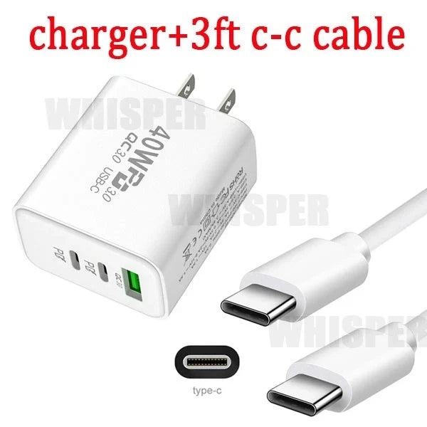 Dual PD 40W Fast Wall Charger Power Adapter For iPhone 15 Pro Max 14 13 12 Plus
