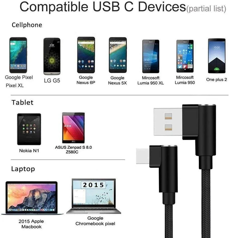 Charge USB-C to USB-A Cable Type C Charger iPhone 15 16 17 Pro Cord Charging LOT