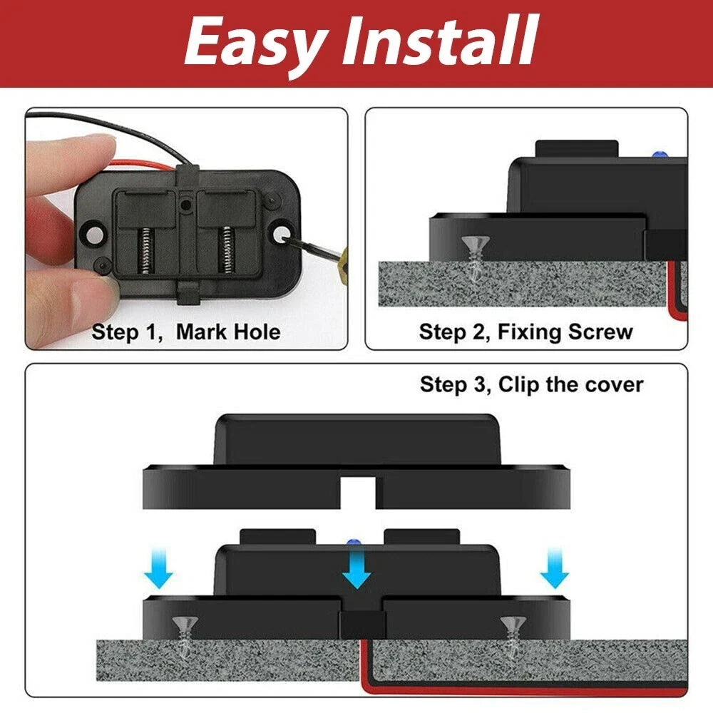 12-24V 4.8A Dual USB PD QC3.0 Car Boat RV Charger Socket LED Power Outlet lot