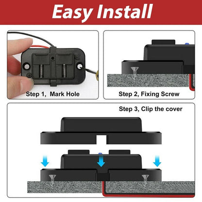 12-24V 4.8A Dual USB PD QC3.0 Car Boat RV Charger Socket LED Power Outlet lot