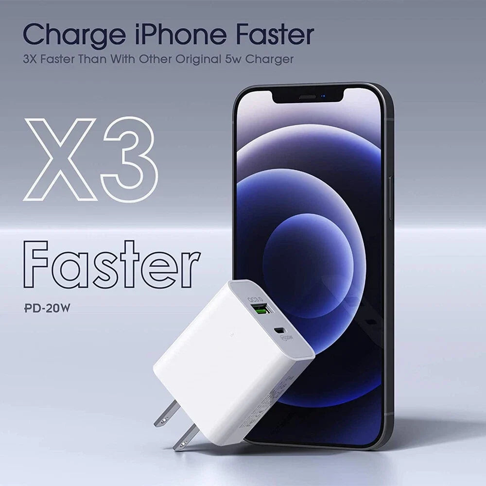 For iPhone 15 16 13 11 20W Fast Charger Block USB Type C Wall Power Adapter Lot