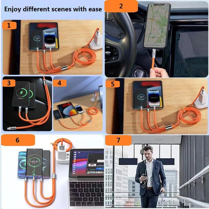 3in1 Fast Charging Cable Cell Phone Charger Cord For iPhone Type C Micro USB LOT
