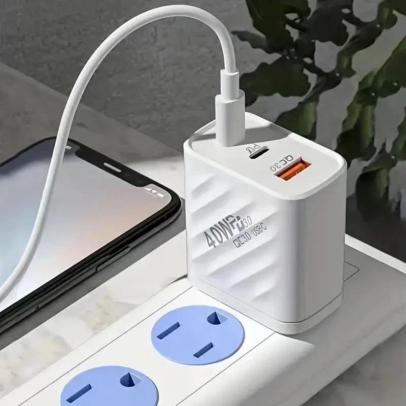 Dual PD 40W Fast Wall Charger Power Adapter For iPhone 15 Pro Max 14 13 12 Plus