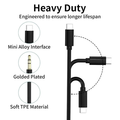 TypeC to Aux Cable USB Type-C Male To 3.5mm Cord Car AUX Music Audio Adapter Lot