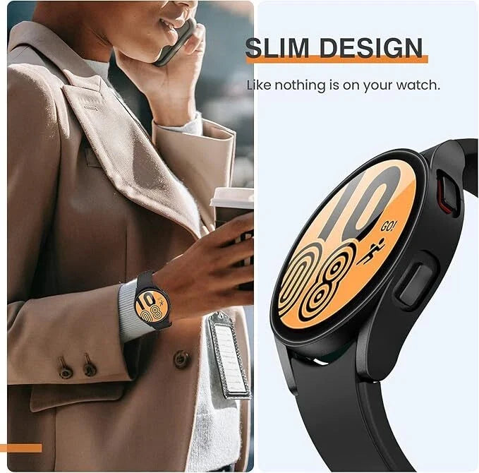 Samsung Galaxy Watch 4 5 6 7 FE 40/44 Tempered Glass Protector Screen Case Cover
