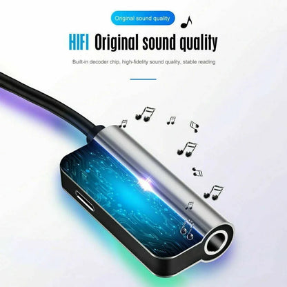 3.5mm Headphone Jack AUX Splitter Adapter and Charger For iPhone 12 11 XS X 8 7
