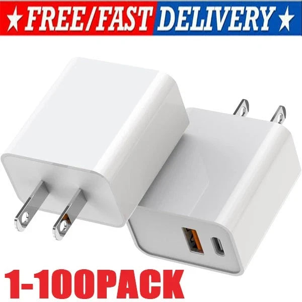 For iPhone 15 16 13 11 20W Fast Charger Block USB Type C Wall Power Adapter Lot