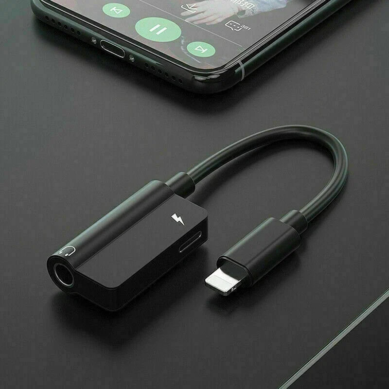 3.5mm Headphone Jack AUX Splitter Adapter and Charger For iPhone 12 11 XS X 8 7