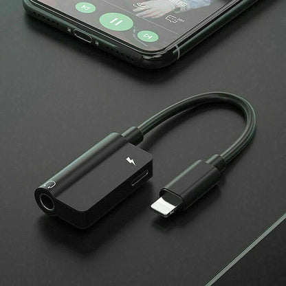 3.5mm Headphone Jack AUX Splitter Adapter and Charger For iPhone 12 11 XS X 8 7