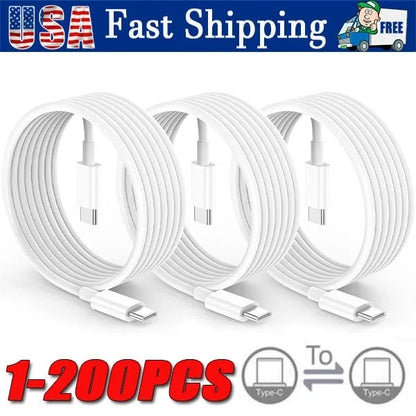 USB-C to USB C Type-C Fast Charging Data SYNC Charger Cable Cord 3/6/10FT lot