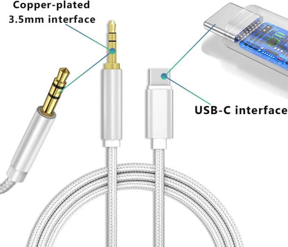 TypeC to Aux Cable USB Type-C Male To 3.5mm Cord Car AUX Music Audio Adapter Lot