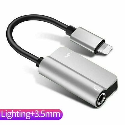 3.5mm Headphone Jack AUX Splitter Adapter and Charger For iPhone 12 11 XS X 8 7