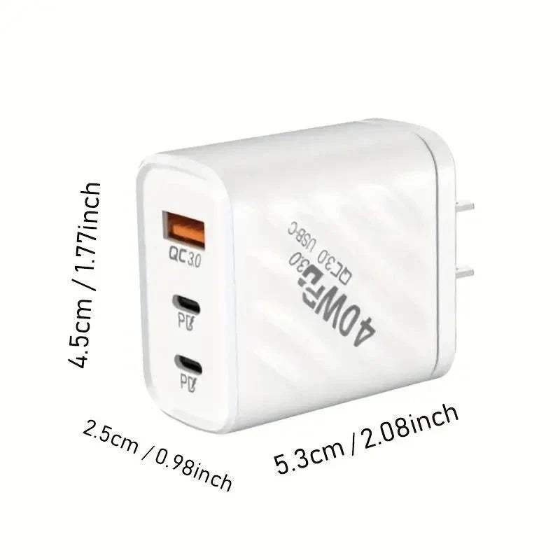 Dual PD 40W Fast Wall Charger Power Adapter For iPhone 15 16 Pro Max 14 13 12